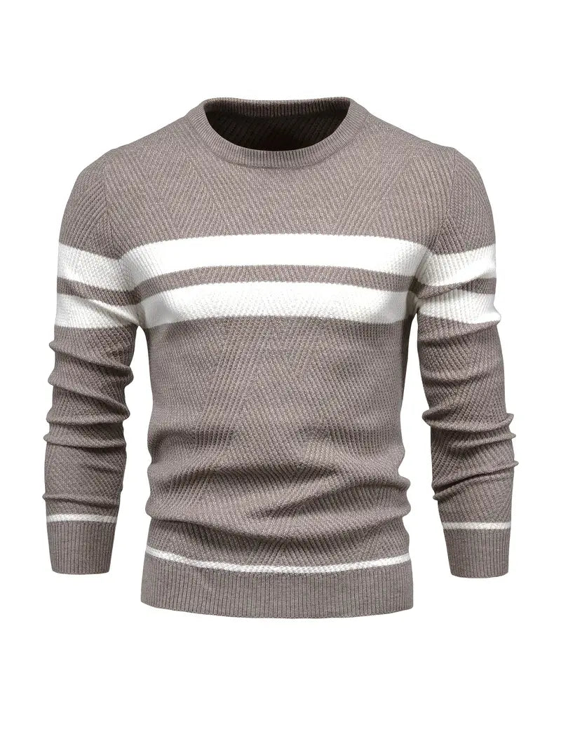 Herren Pullover Streifenmuster Modern