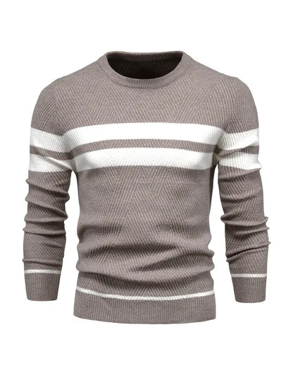 Herren Pullover Streifenmuster Modern