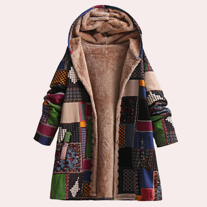 Trendige Fleecejacke Warm Patchwork Hoodie