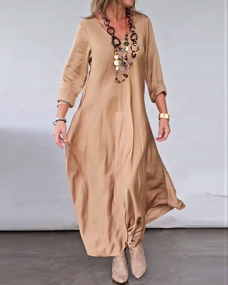 Elegantes Kleid V-Ausschnitt Swing Rock