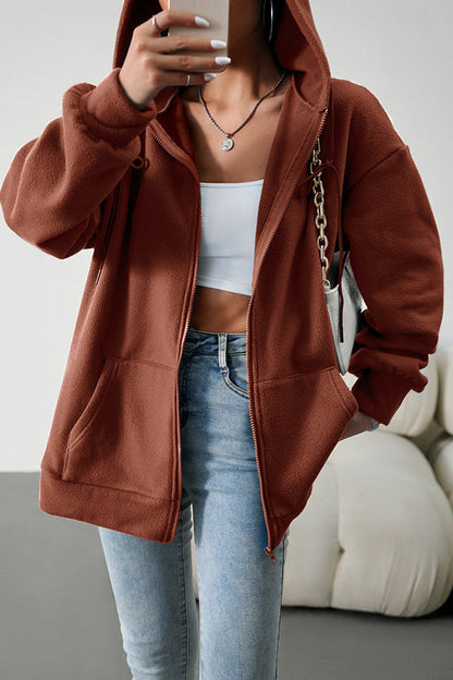 Bequemer Pullover Cardigan mit Kapuze