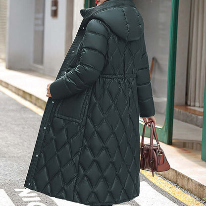 Damen Winterjacke Gepolstert Kapuze Warm