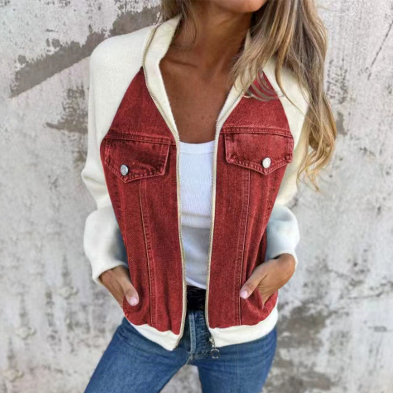 Modische Damen Jeansjacke Klassisch Lässig