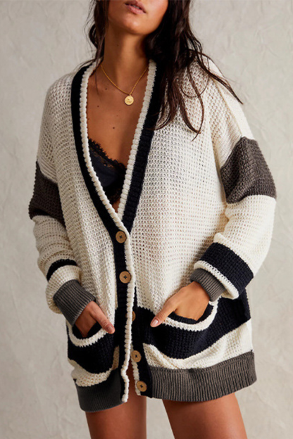 Große Oversized Jacke Cardigan Pullover Farbenfroh