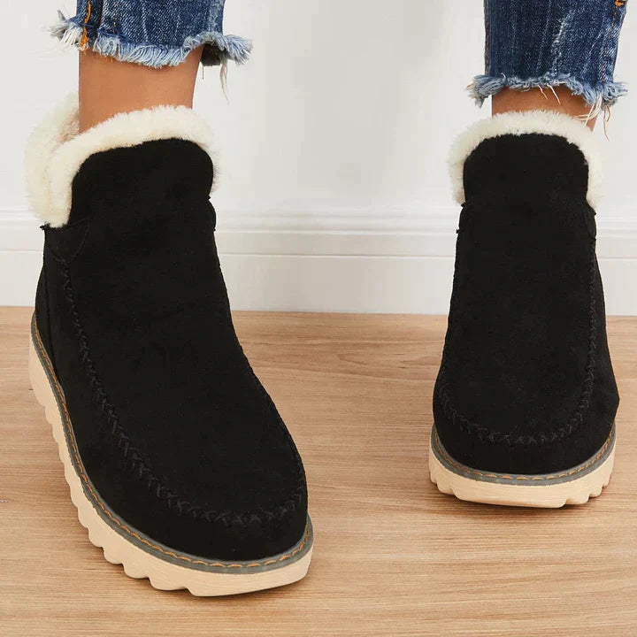 Winterstiefel Fellgefüttert Warm Baumwolle