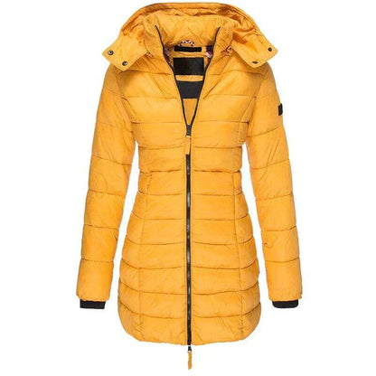 Damen Winterparka Lange Pufferjacke Mit Kapuze