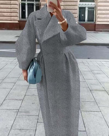 Elegante Damenmantel Lange Ärmel Winterstil