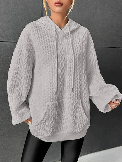 Übergroßer Pullover Kapuze Kordelzug Oversized