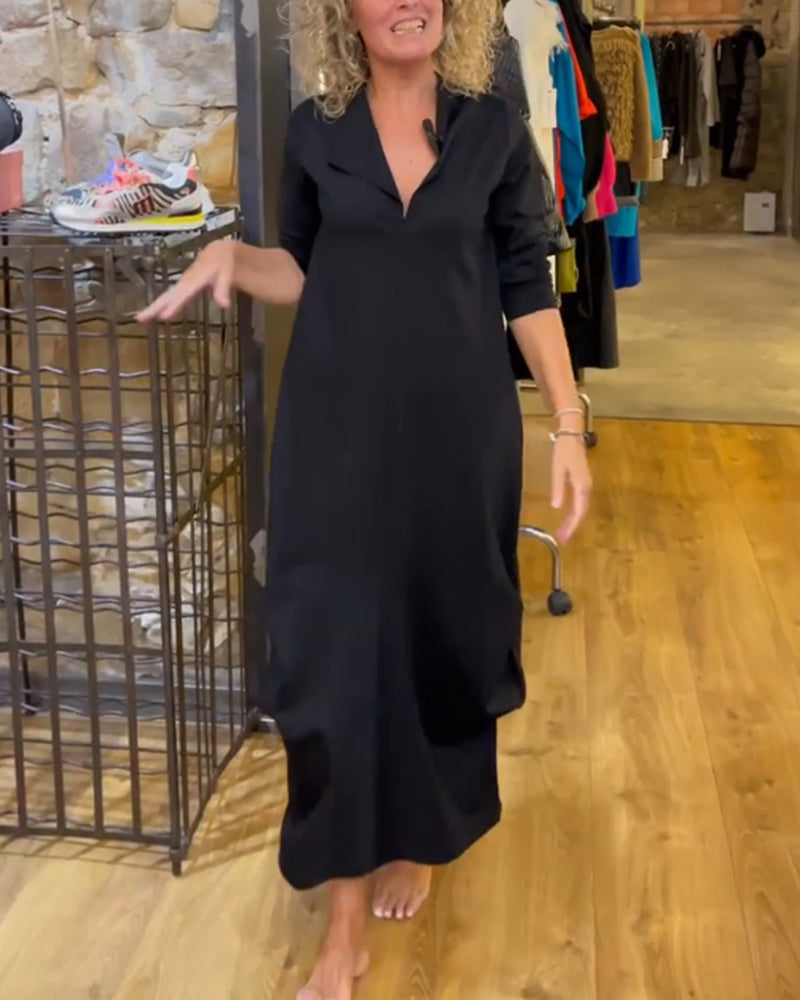 Elegantes Kleid V-Ausschnitt A-Linie