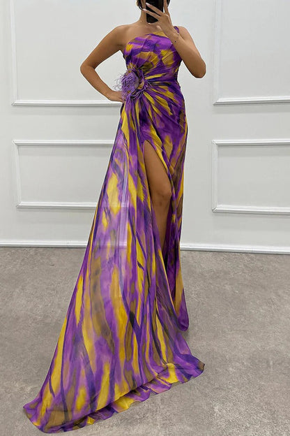 Elegantes Abendkleid Damen Schulterfrei Lang