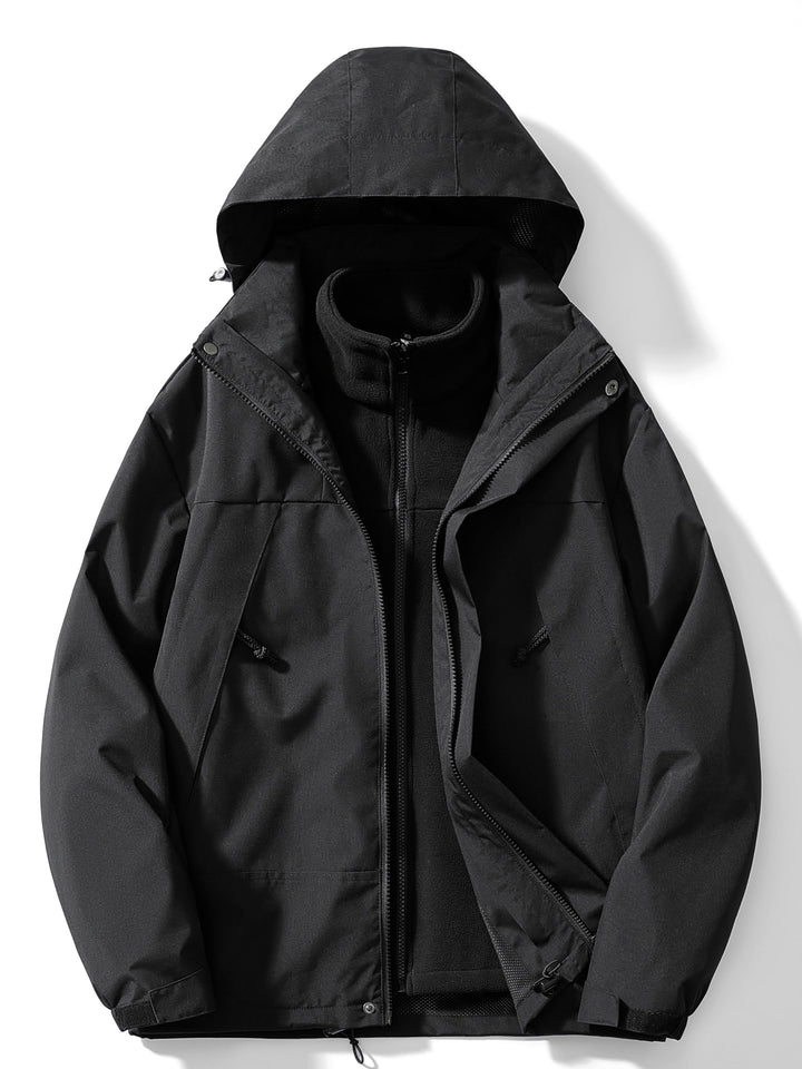 Wasserdichte Outdoorjacke 3in1 Funktionale Windjacke Abnehmbare Kapuze