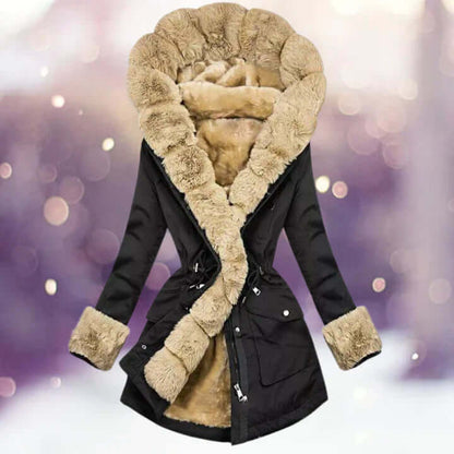 Damen Winterjacke Pelzverbrämung Kapuze