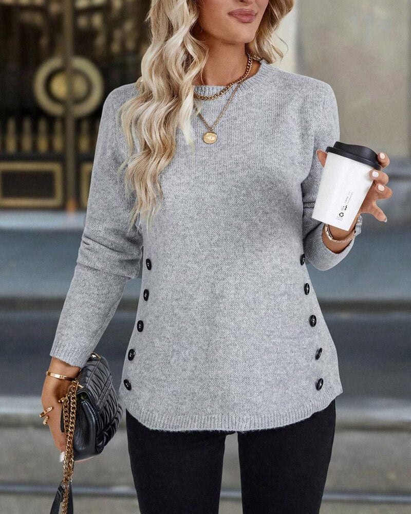 Elegante Bluse mit Knöpfen Damen