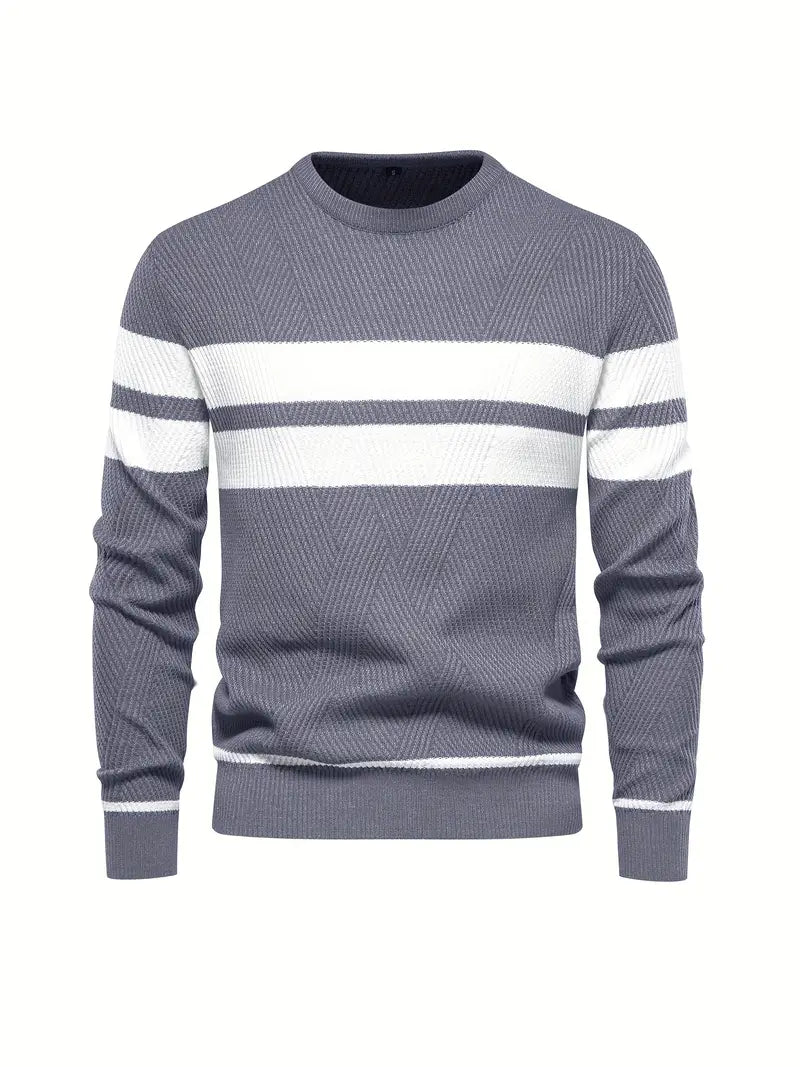 Herren Pullover Streifenmuster Modern