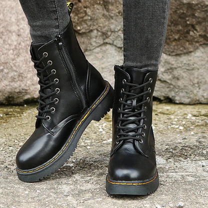 Bequeme Stiefel Damen Schnürsenkel Reißverschluss