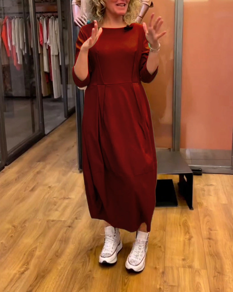 Elegantes Kleid Rundhals 2/3 Ärmel