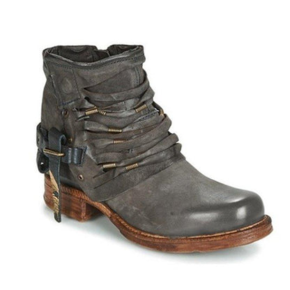 Damen Stiefeletten Lässig Chic Schnalle - IdealeKleiden