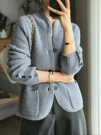 Elegantes Damenkleid | Strickcardigan Hochgeschlossen Modisch