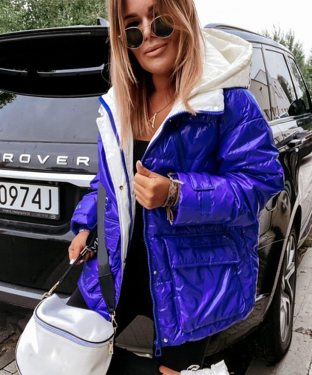 Wasserdichte Steppjacke Damen - Warme Winterjacke mit Kapuze