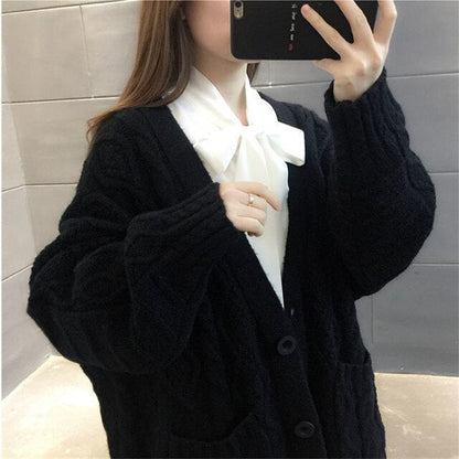 Strickjacke Lang Damen Warm Dick - IdealeKleiden