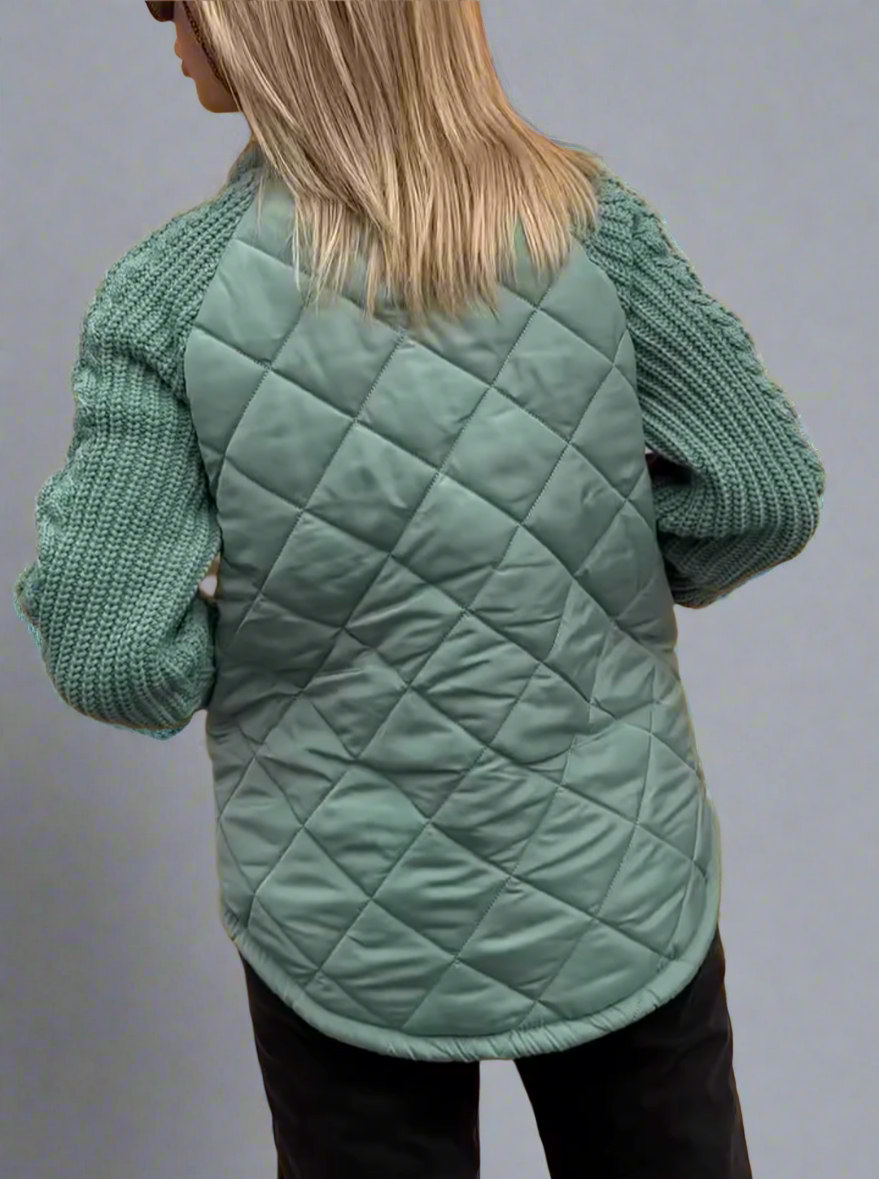 Herbstjacke mit Strickärmeln Damen - IdealeKleiden
