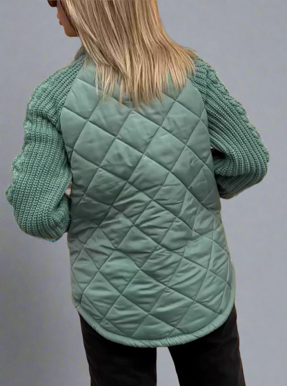 Herbstjacke mit Strickärmeln Damen - IdealeKleiden