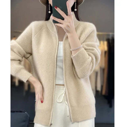 Damen Strickjacke Elegante Langarm Modell