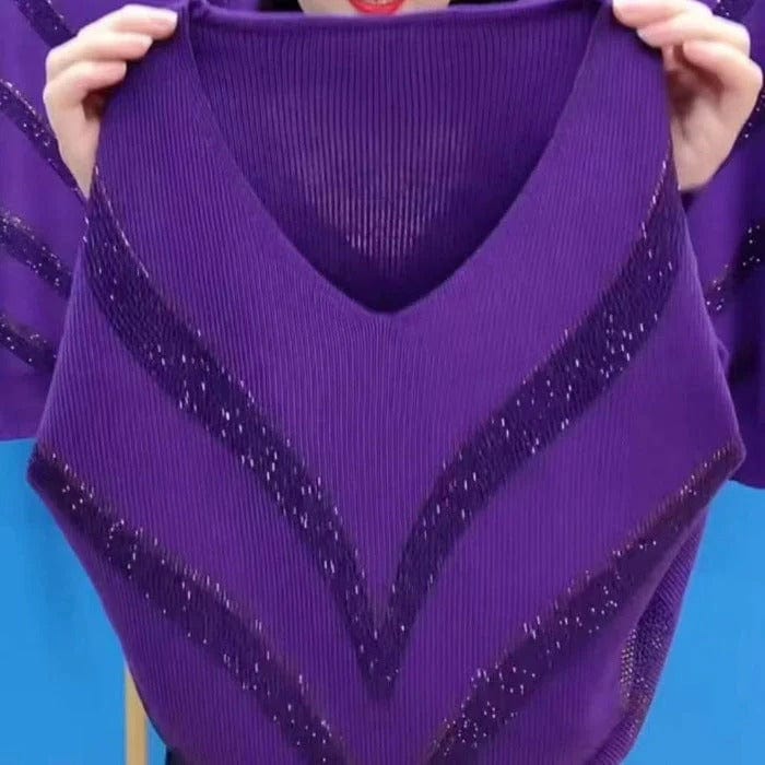 Elegante V-Ausschnitt Pullover Damen Warm Winterstil