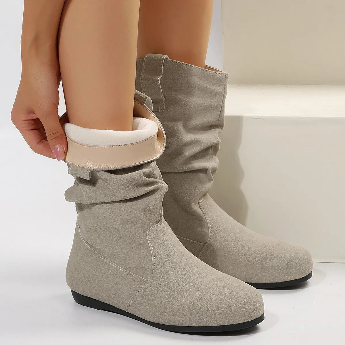 Warmes Winterstiefel Runde Zehen Plattform