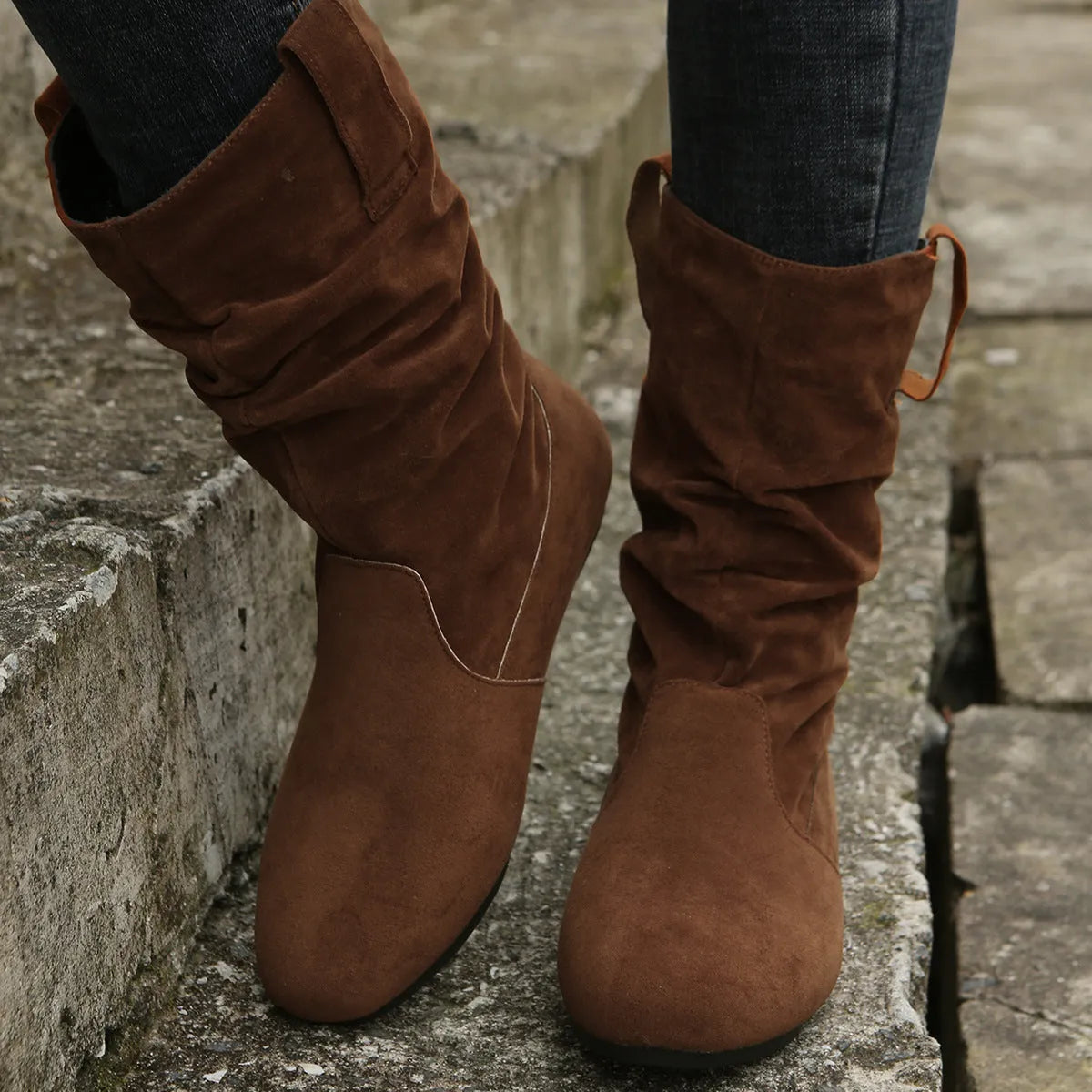 Warmes Winterstiefel Runde Zehen Plattform