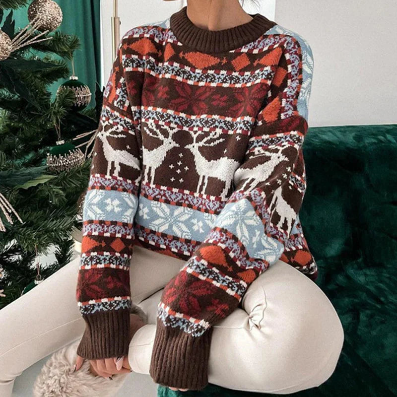 Weihnachts-Pullover Damen Kuschel Warm