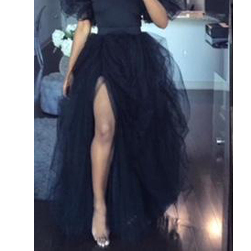 Damen Rock Tüll Elegant Voluminös Schnitt