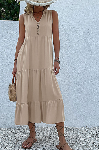 Damen Sommerkleid Rüschendetails Freizeit Kleid