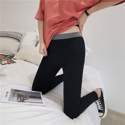 Damen Glitzer Leggings Figurbetonter Style - IdealeKleiden