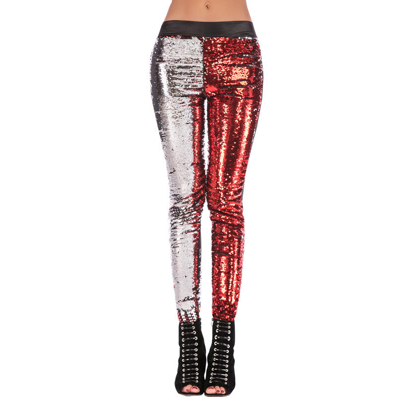Glamouröse Damen Leggings mit Pailletten Effekt