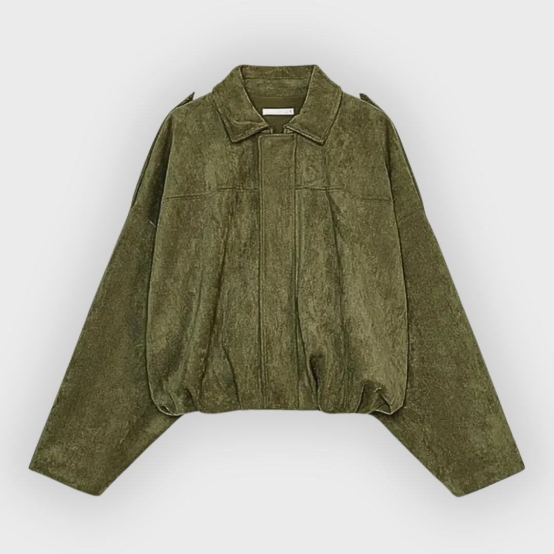 Übergroße Lederjacke Wildleder Warm & Stylish