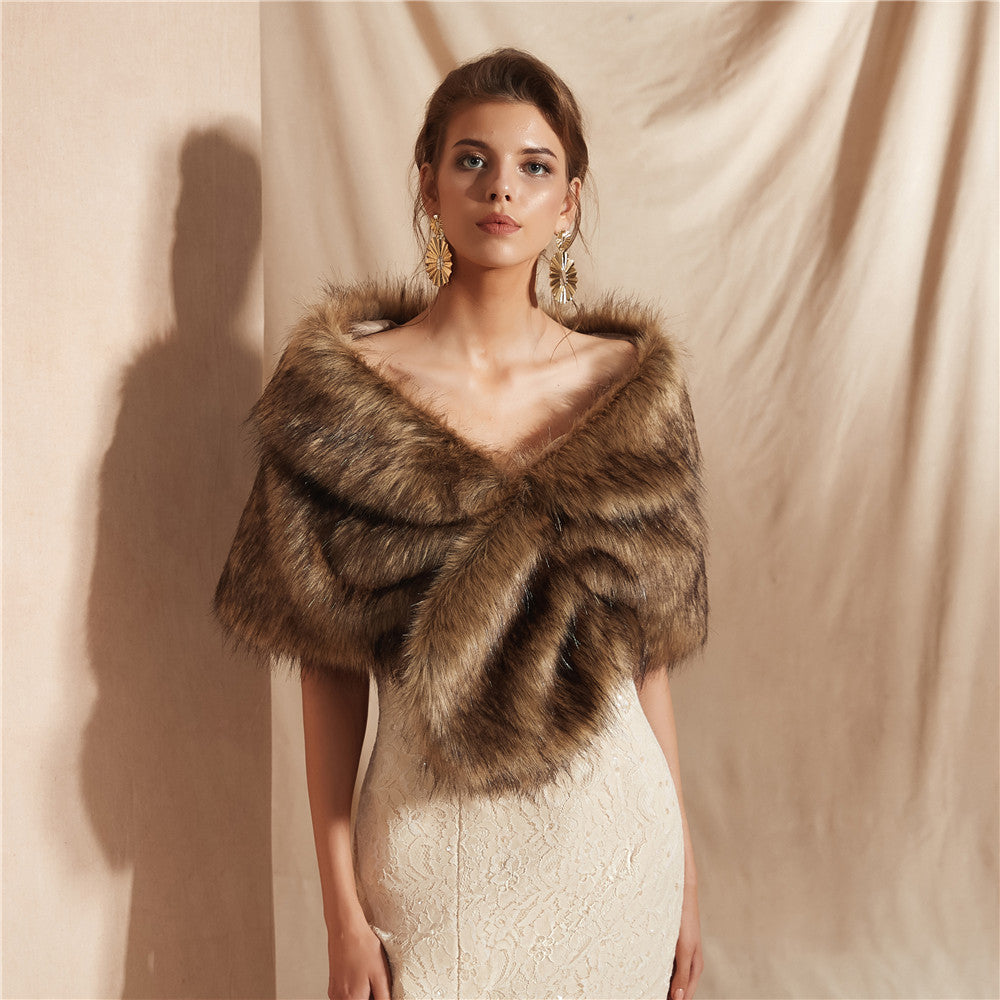Damen Luxus Schal Soft Kunstfell
