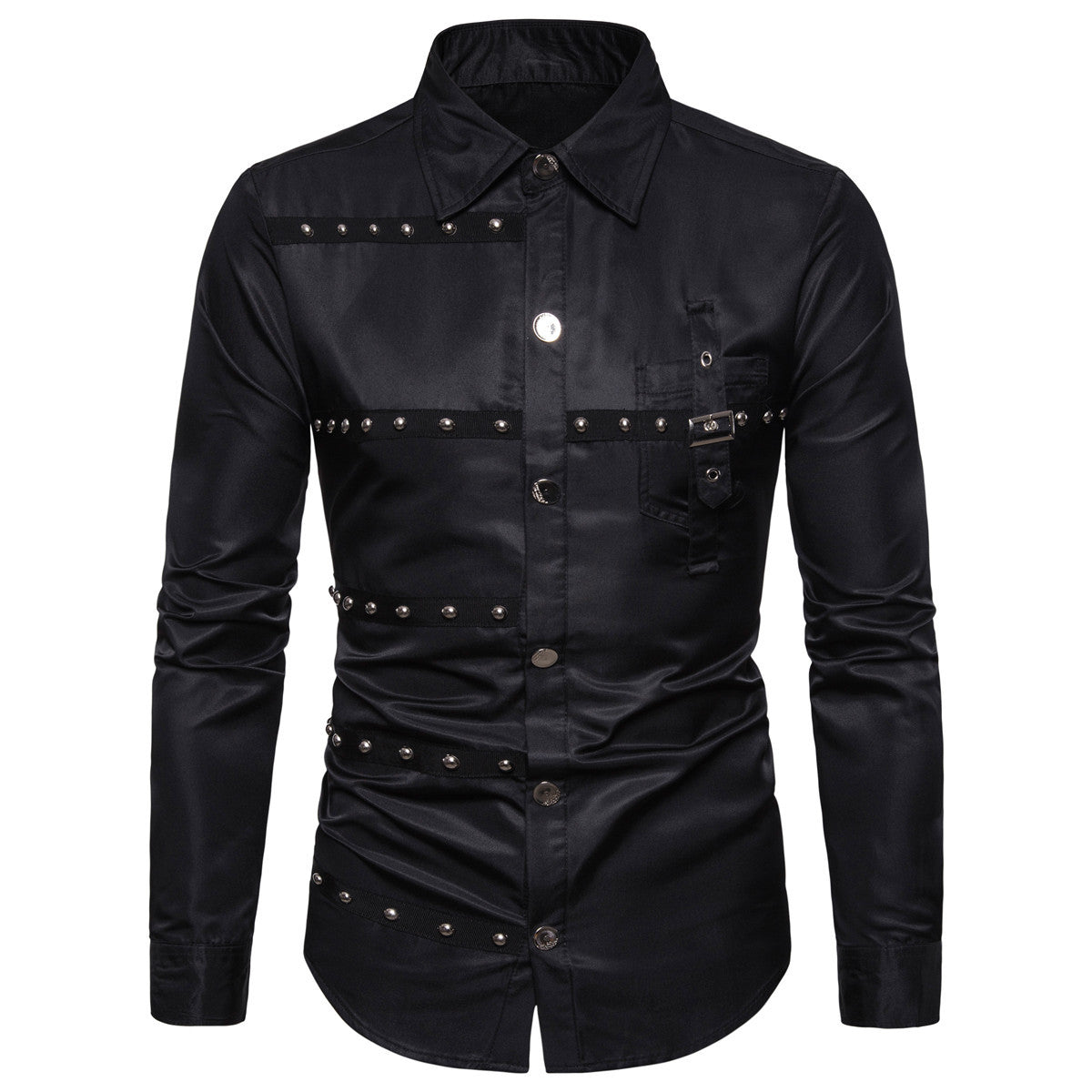 Herren Hemd Modern Nieten Detail Design