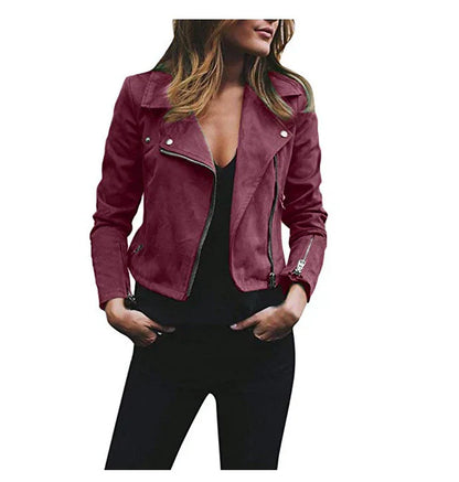 Damen Kurzjacke Reißverschluss Langärmlig