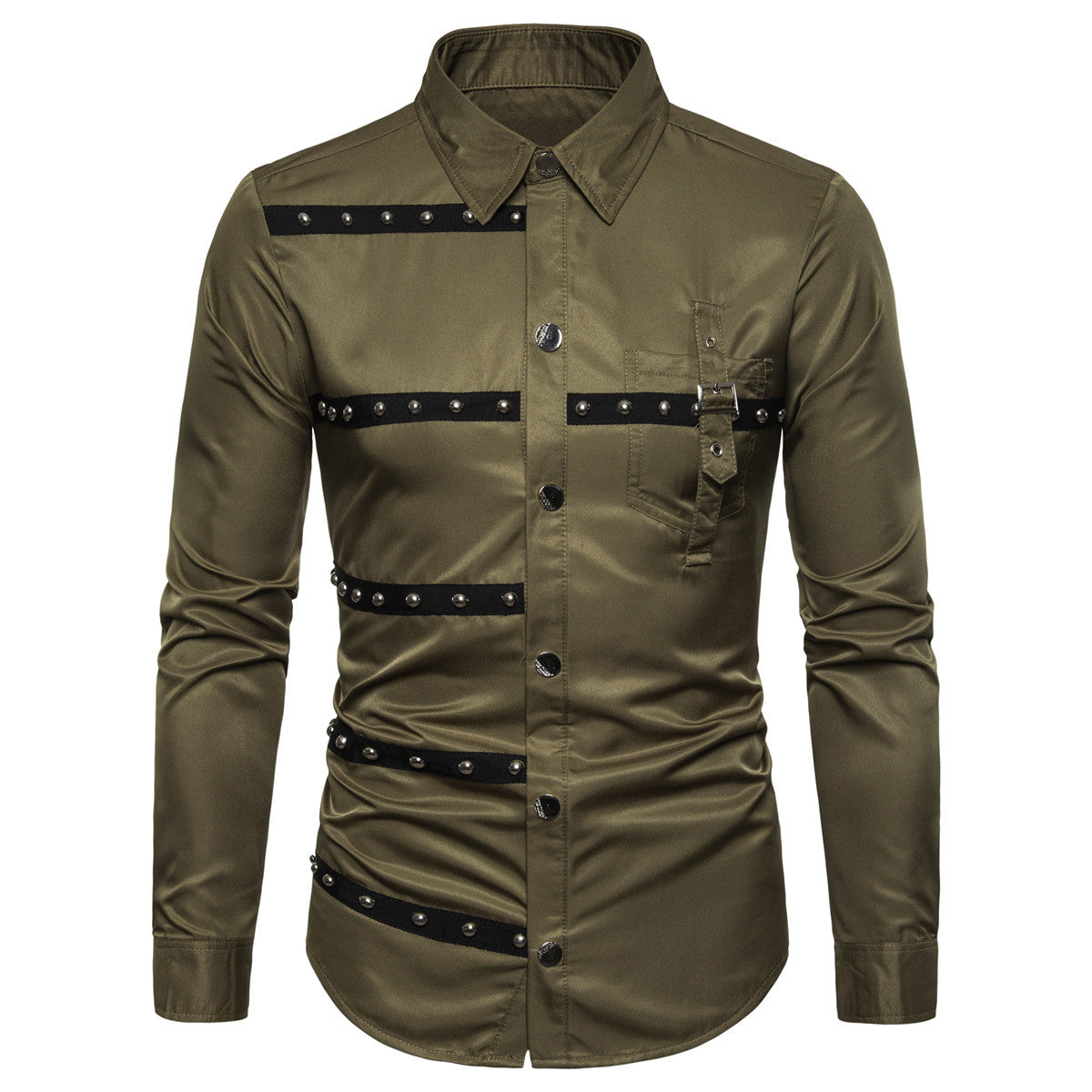 Herren Hemd Modern Nieten Detail Design