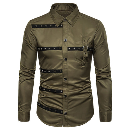 Herren Hemd Modern Nieten Detail Design