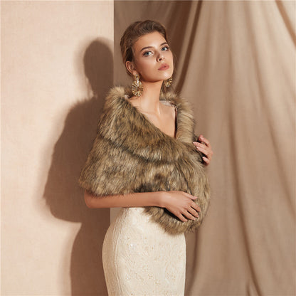 Damen Luxus Schal Soft Kunstfell - IdealeKleiden