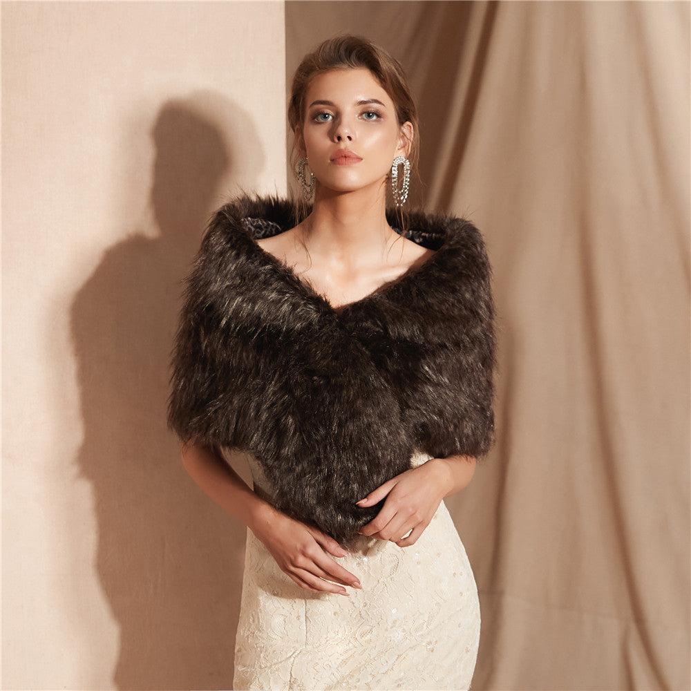 Damen Luxus Schal Soft Kunstfell