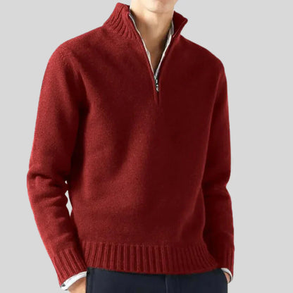 Luxus Herren Pullover Halbzipp Reißverschluss