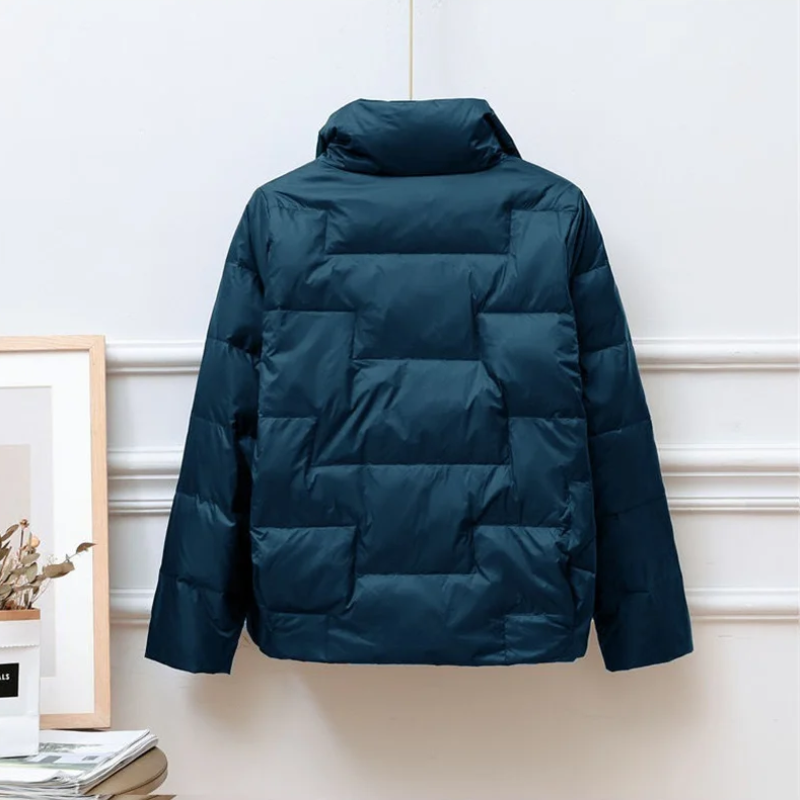 Warme Daunenjacke Rollkragen Winterjacke - IdealeKleiden