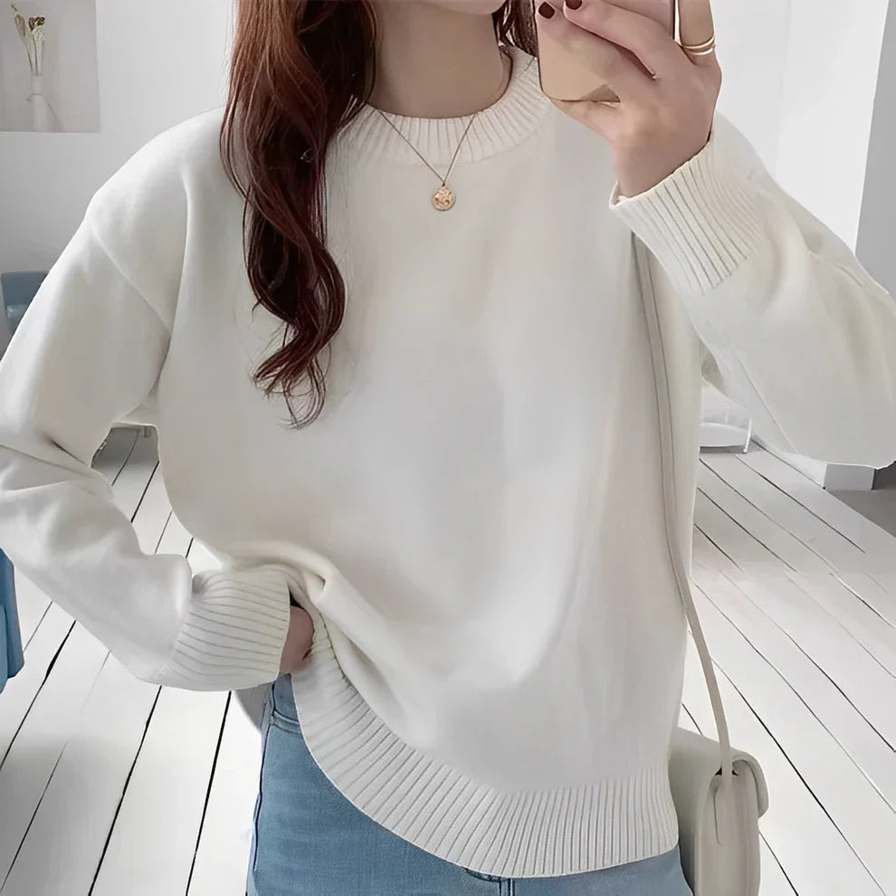 Damen Oversize Pullover Elegent Lang