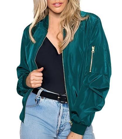 Modische Damen Bomberjacke Komfortabel Stilvoll - IdealeKleiden