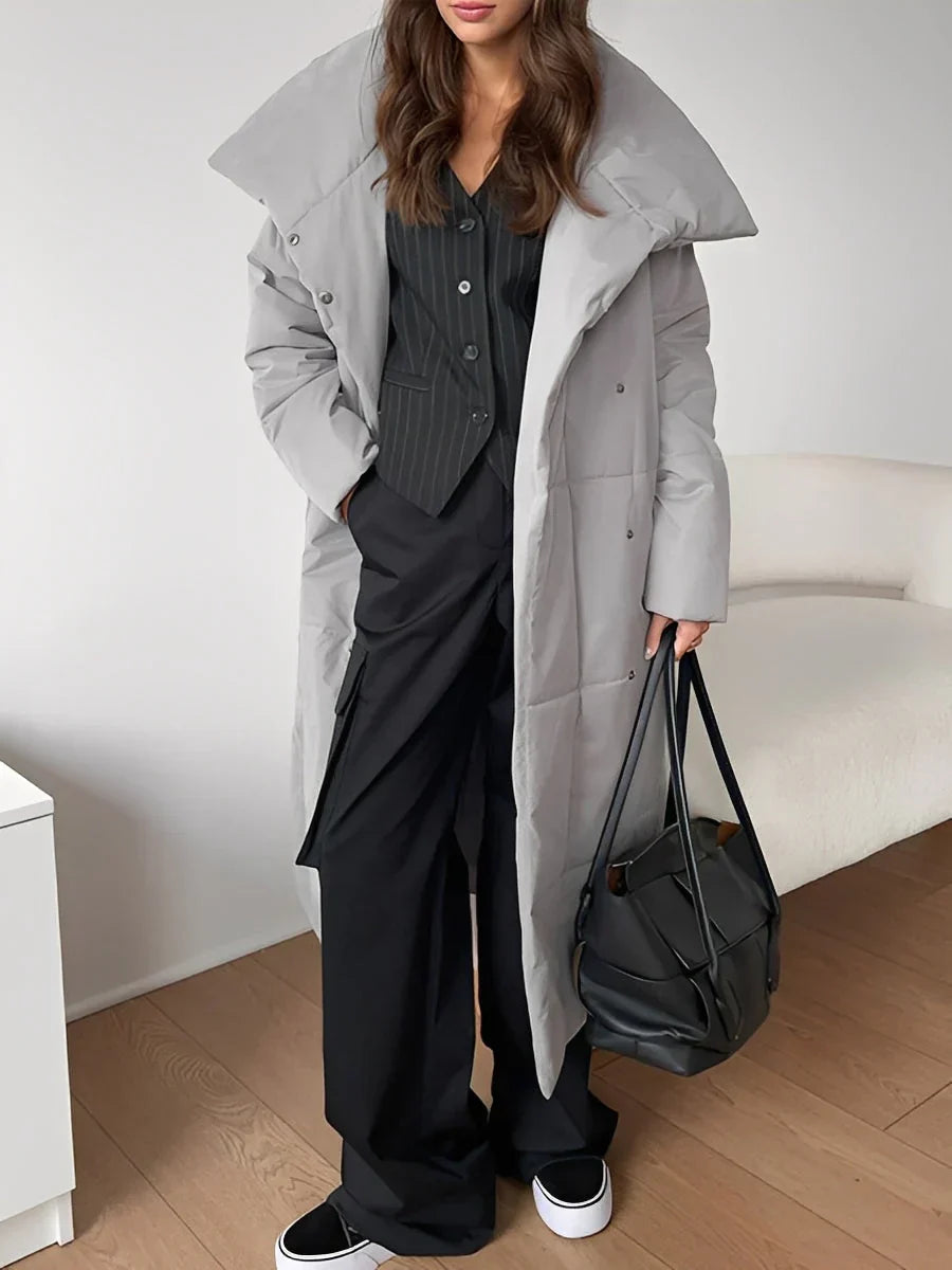 Lange Damen Steppjacke Warm Winter