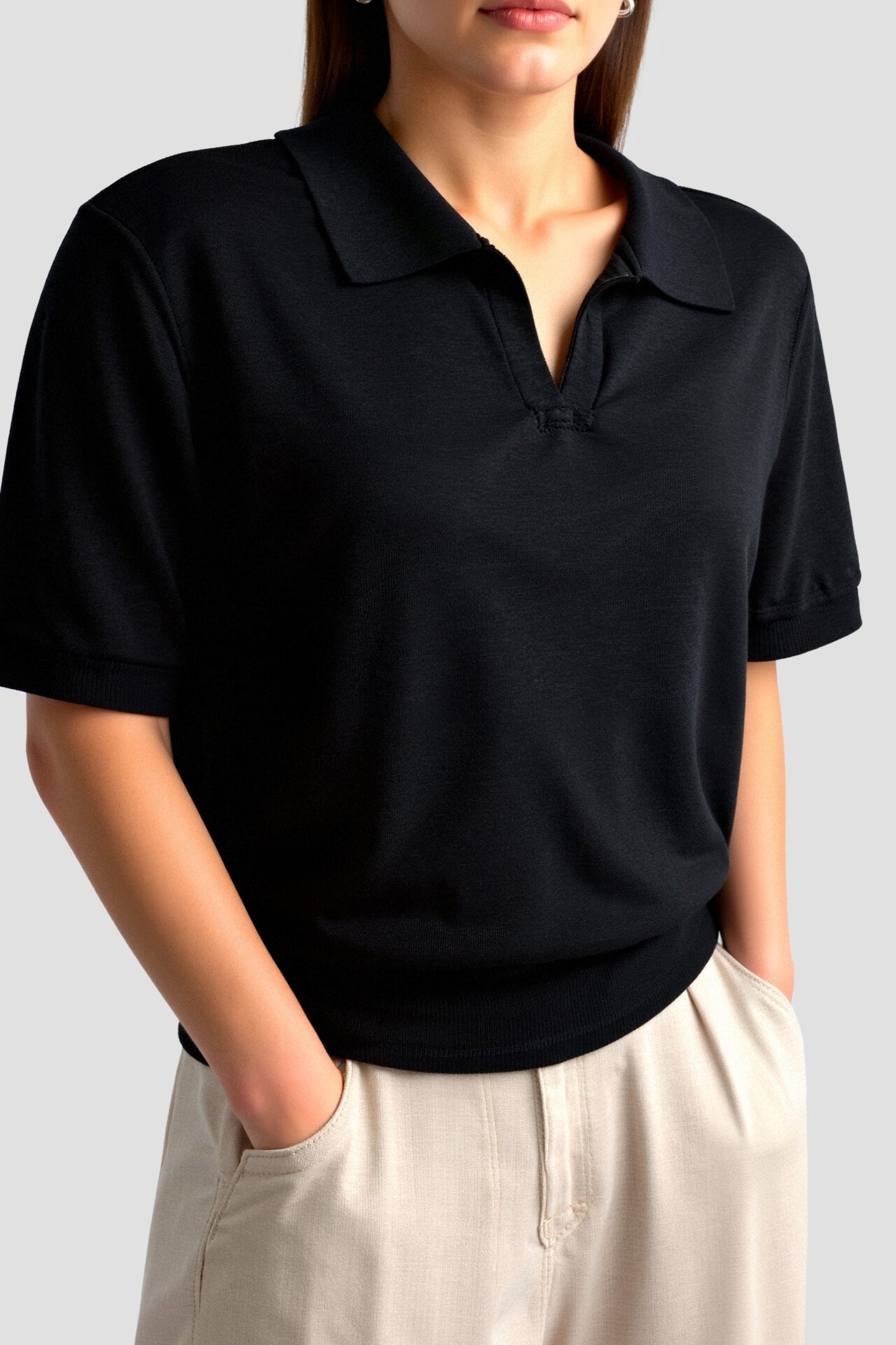 Damen Polo Shirt Bequem Kurzärmlig Sommer