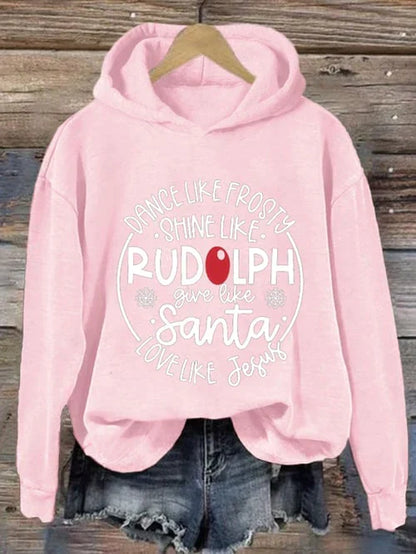 Weihnachts-Hoodie Frau Festlich Rot